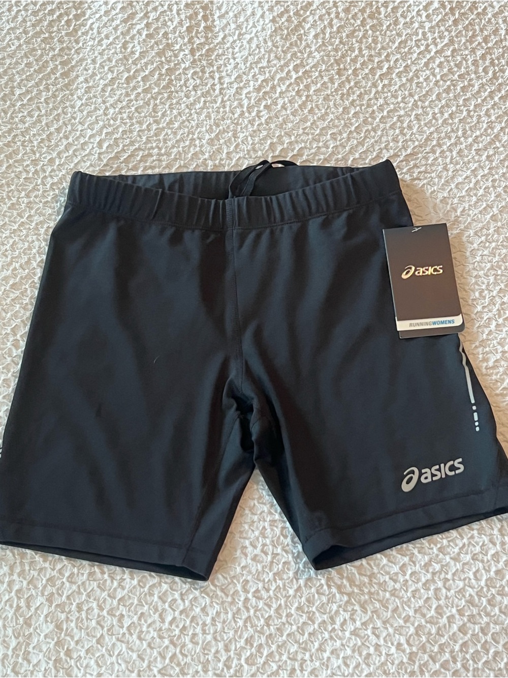 ASICS Women’s black Running tight Shorts Size Small; New